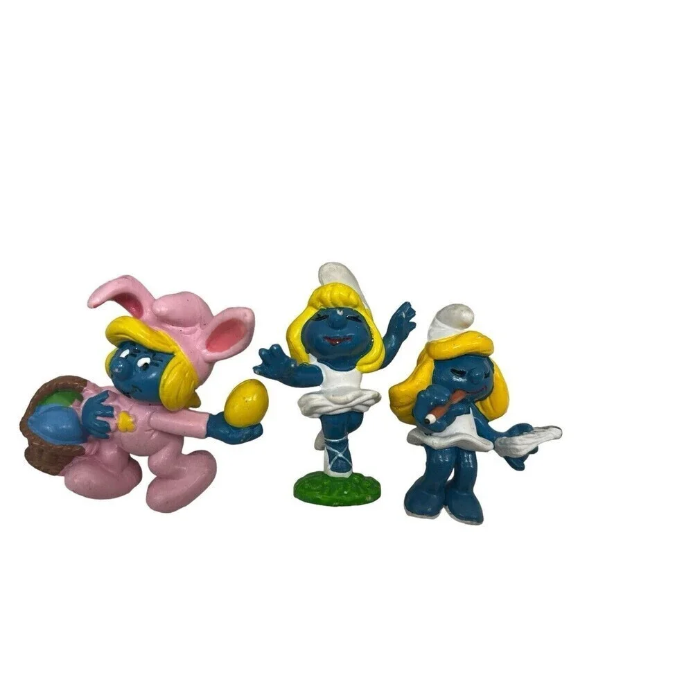 1980’s /1970’s Lot Of 5 Vintage Peyo Smurf Schleich Figures Hong Kong RARE